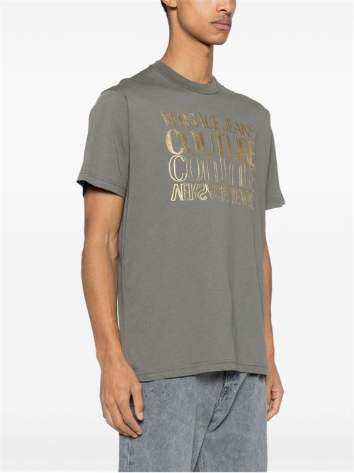 T-shirt uomo grigia Versace jeans Couture | 76GAHT10CJ00TG14